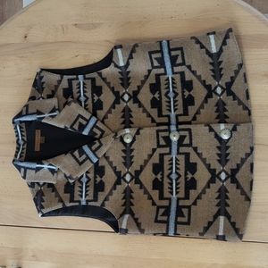 Pendleton | Brown Tribal Printed 100% Wool Vest